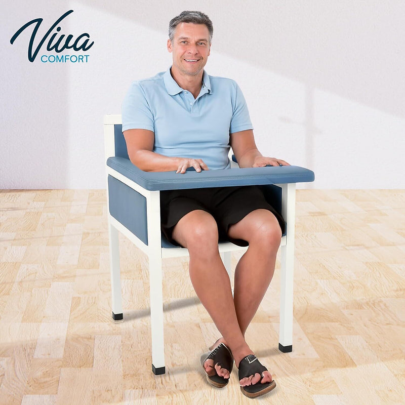 Viva Comfort. Antimicrobial Phlebotomy Blood Drawing Chair, 350 lbs. Capacity, Blue (ADI997-02-BLU-MK)