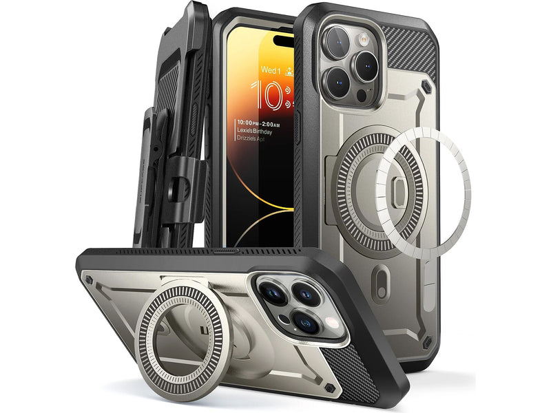 SUPCASE Unicorn Beetle PRO MAG Rugged Case for iPhone 15 Pro, Shock-Absorbing, Titan Gray