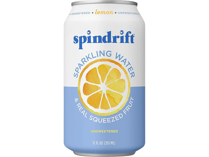 Spindrift Lemon Flavored Sparkling Water, 12 oz., 24 Cans/Carton (0-4108-0004)