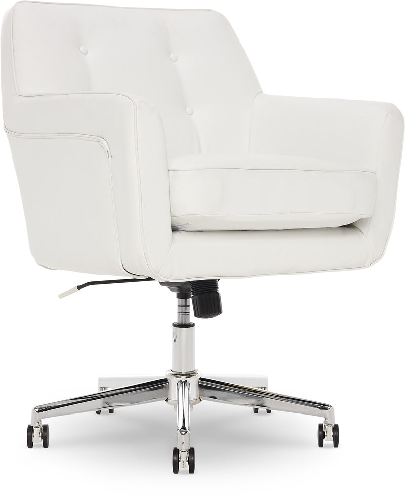 Serta Style Ashland Bonded Leather Swivel Computer and Desk Chair, White (47140E)