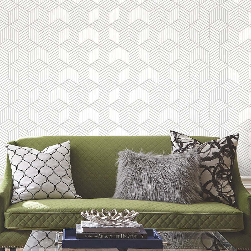 York Wallcoverings Stripped Hexagon Peel and Stick Wallpaper (RMK10705WP)