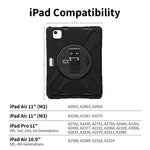 CODi Rugged Case iPad Air 11" (M2, M3), iPad Pro 11" (4th, 3rd, 2nd, 1st Gen), iPad Air 10.9" (5th, 4th Gen), Black (C30705089)