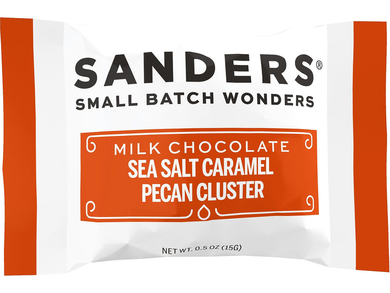 Sanders Small Batch Wonders Snack-Size Pecan Caramel Milk Chocolate Clusters, 24 oz., 48 Pieces/Box (27160)