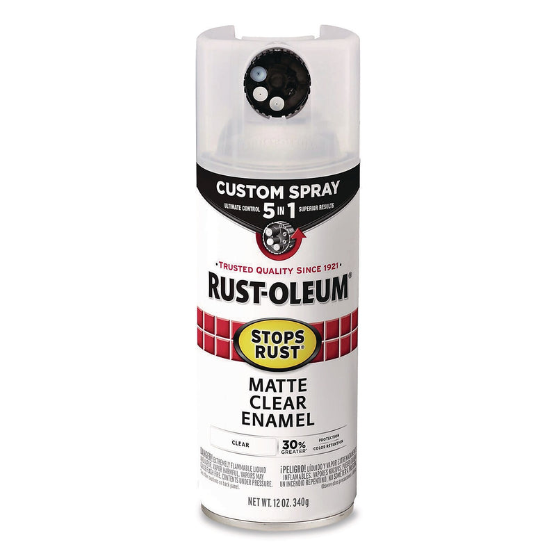 Rust-Oleum Stops Rust Enamel Spray Paint, Matte Clear, 12 oz., 6/Carton (376868)