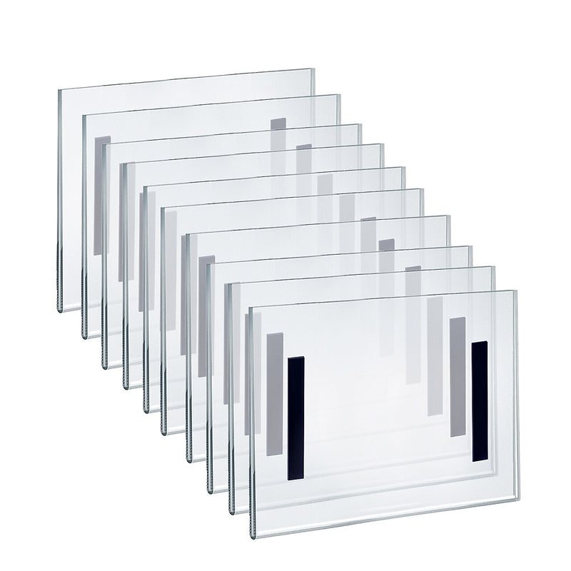 Azar Sign Holder, 10" x 8", Horizontal, Wall Mounted, Clear, Acrylic, 10/Pack (129926)
