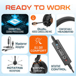 Delton T30Y Training Headset with Master Adapter, Computer Headset Splitter Training Supervising Coaching Bundle (DWHT230Y)