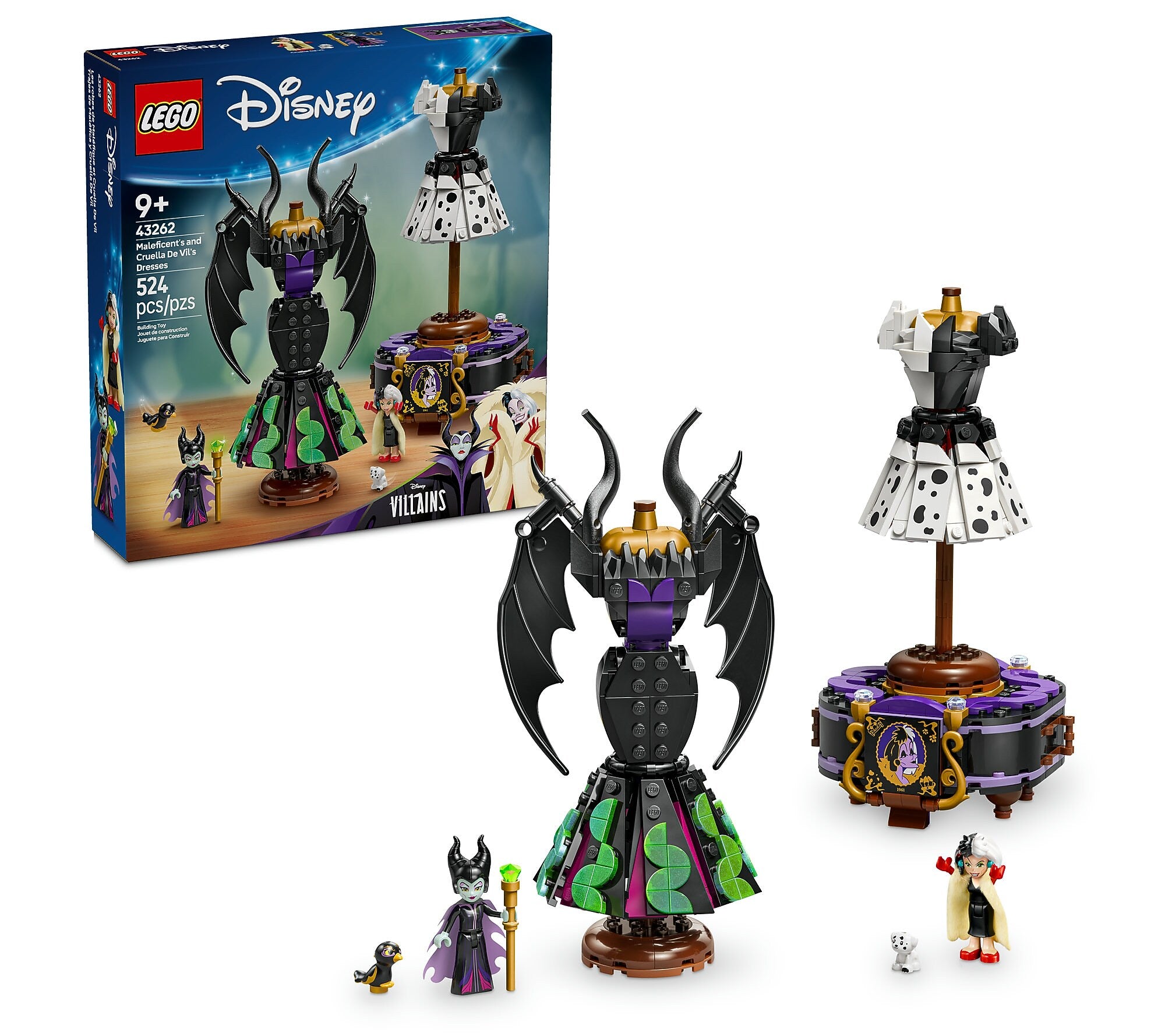 LEGO Disney Classic Maleficents and Cruella De Vils Dresses, 524 Pieces (43262)