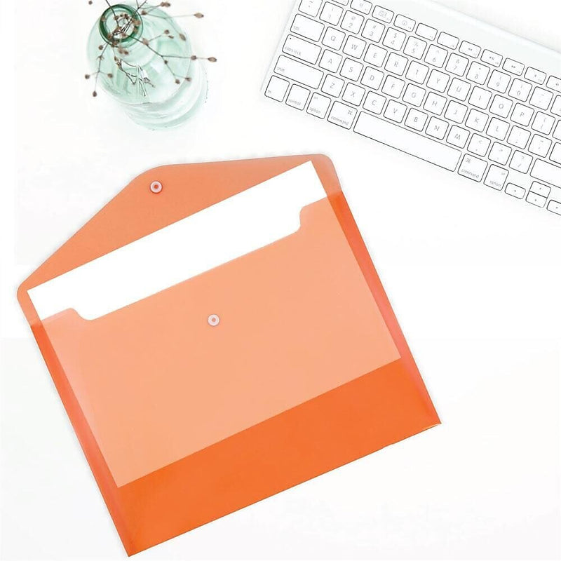 JAM Paper Premium Plastic Document File, Letter, Orange, 3/Pack (218S0ORX3)