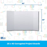 Flipside Corrugated Project Board, 28" x 40", White, 18/Carton (30028-18)