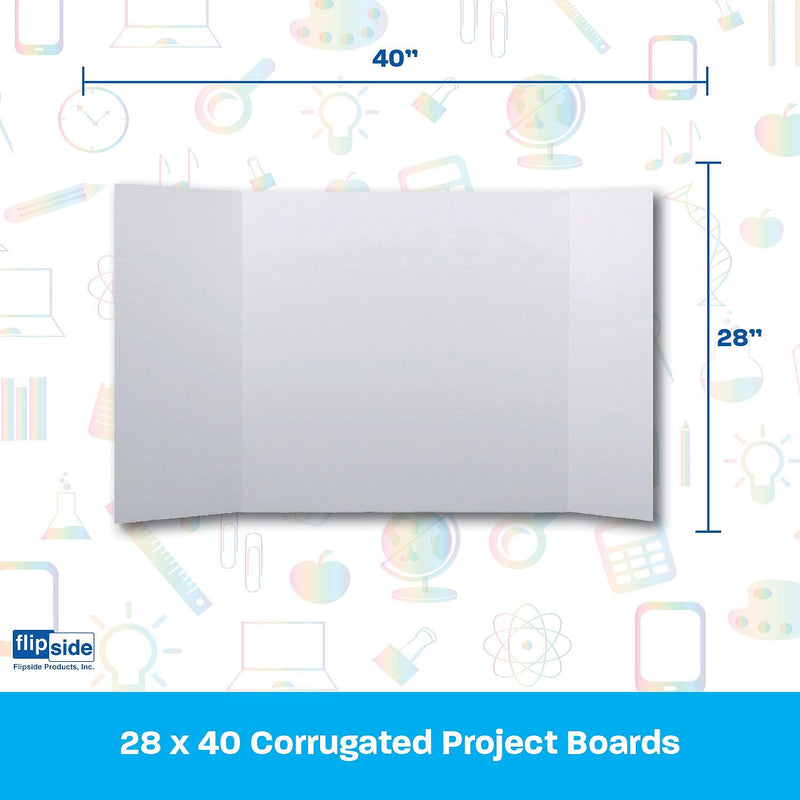 Flipside Corrugated Project Board, 28" x 40", White, 18/Carton (30028-18)