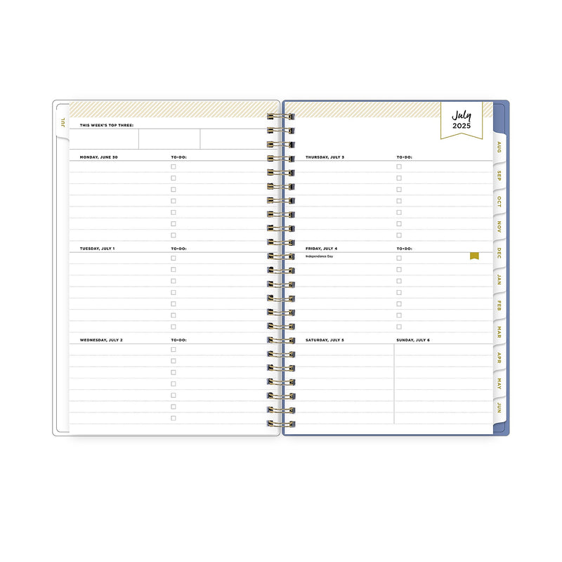 2025-2026 Day Designer for Blue Sky Climbing Floral 5" x 8" Academic Year Weekly & Monthly Planner, Plastic Cover (137881-A26)