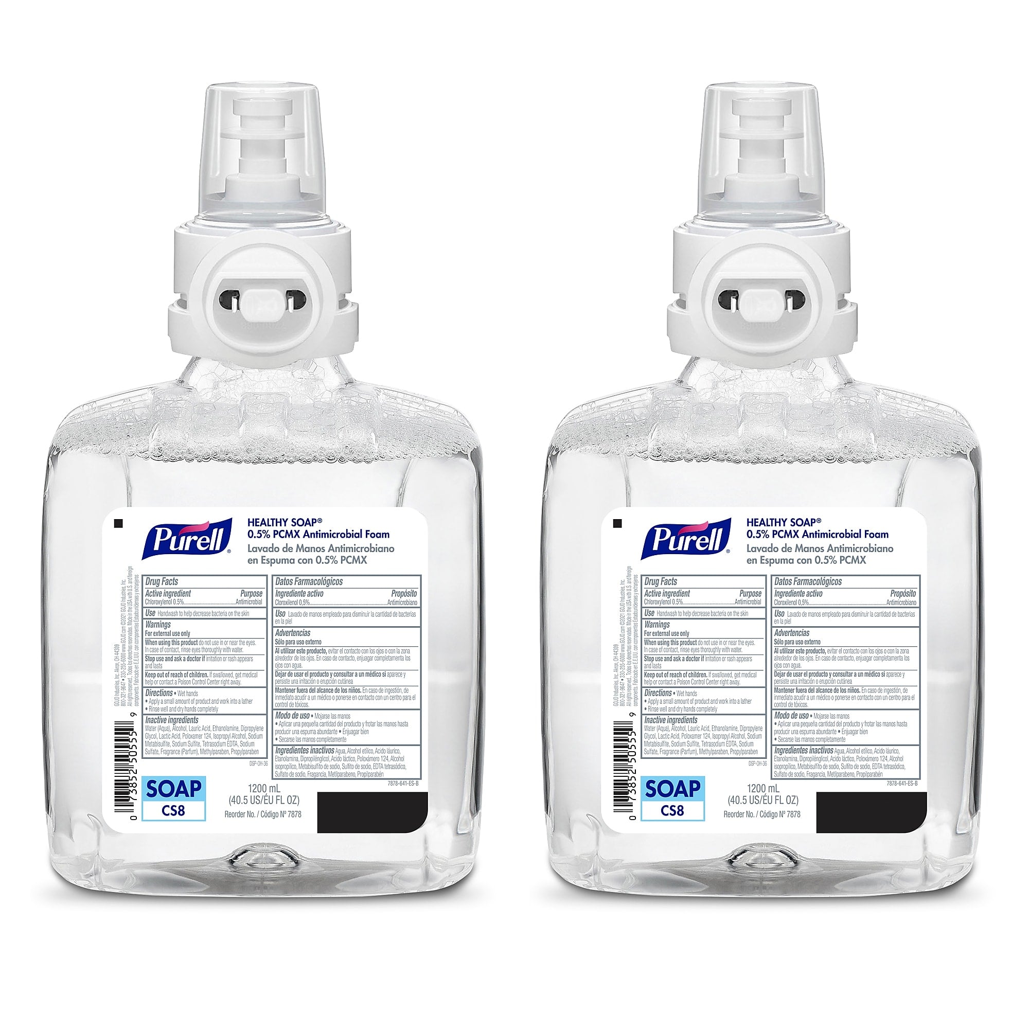 PURELL HEALTHY SOAP Foaming Hand Soap Refill for CS8 Dispenser, Floral Scent, 1200 ml, 2/Carton (7878-02)