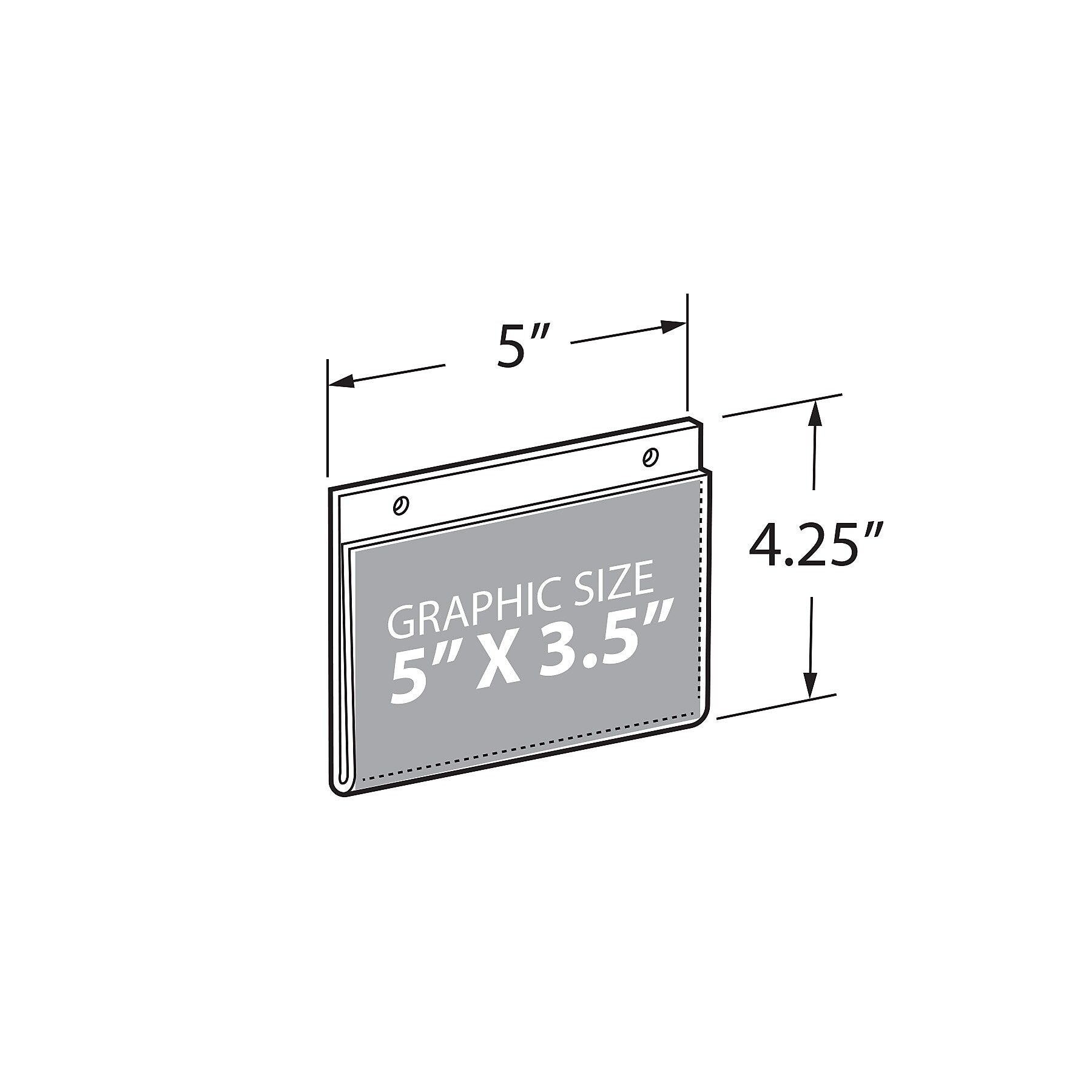 Azar Sign Holder, 5" x 4.25", Horizontal, Wall Mounted, Clear, Acrylic, 10/Pack (162725)