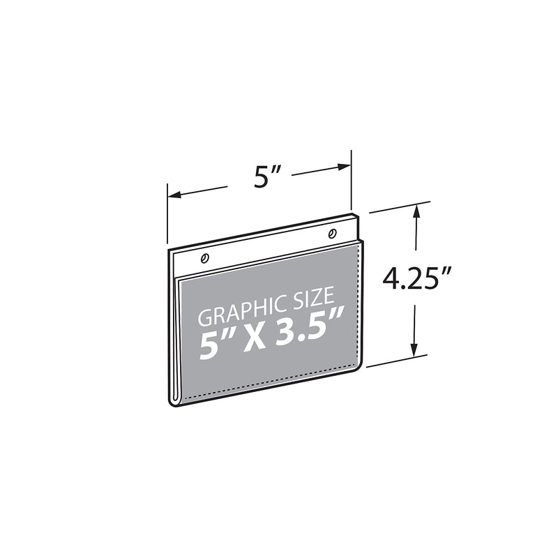 Azar Sign Holder, 5" x 4.25", Horizontal, Wall Mounted, Clear, Acrylic, 10/Pack (162725)