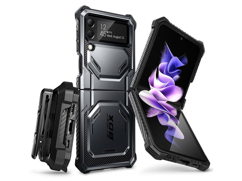 i-Blason Armorbox Black Rugged Case for Samsung Galaxy Z Flip4 (Galaxy2022-ZFlip4-5G-Armorbox-Black)