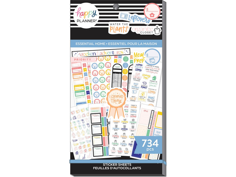 The Happy Planner Essentials Home Classic Stickers, Assorted Colors, 734/Pack (SVP130-149)