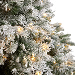 Nearly Natural 10-ft Flocked Vermont Mixed Pine Artificial Christmas Tree with 800 LED Lights and 2200 Bendable Branches (T3387)