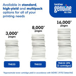 Brother TN8502PK Black Toner High Yield Cartridge, Print Up to 8,000 Pages, 2/Pack