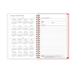 2026 Blue Sky Bespoke Letterpress Pomegranate Blush 5" x 8" Calendar Year Weekly & Monthly Planner, Faux Leather Cover (156222)