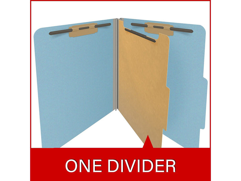Medical Arts Press Pressboard Classification Folder, 1 Divider, 2" Expansion, Letter Size, Blue, 10/Box (DV-T42-14-3BLU)