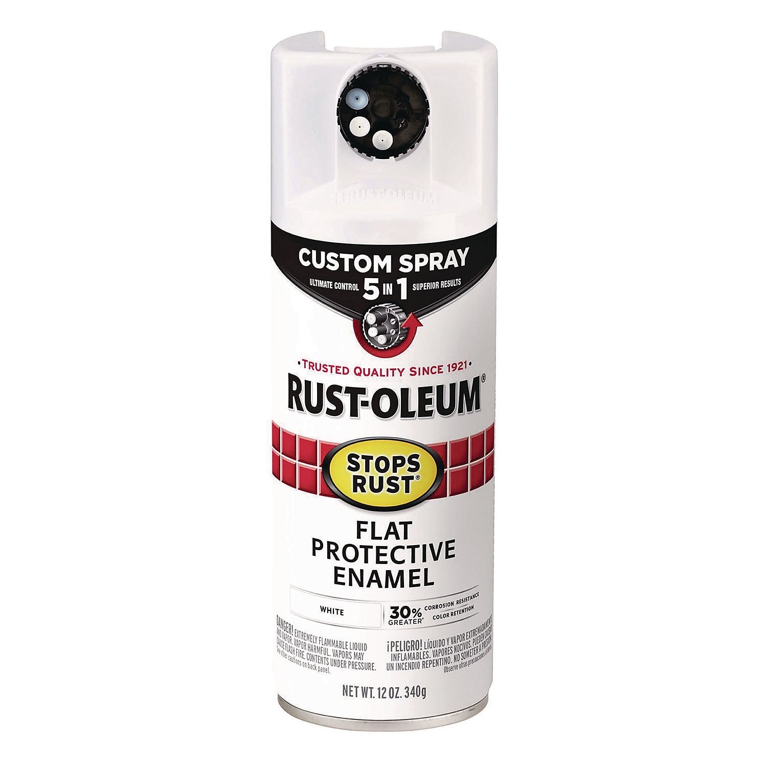 Rust-Oleum Stops Rust Protective Enamel Spray Paint, Flat White, 12 oz. (376856)