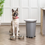 Iris 30 Quart Airtight Dog & Cat Food Container with Lid, Plastic, Elephant Gray (500313)