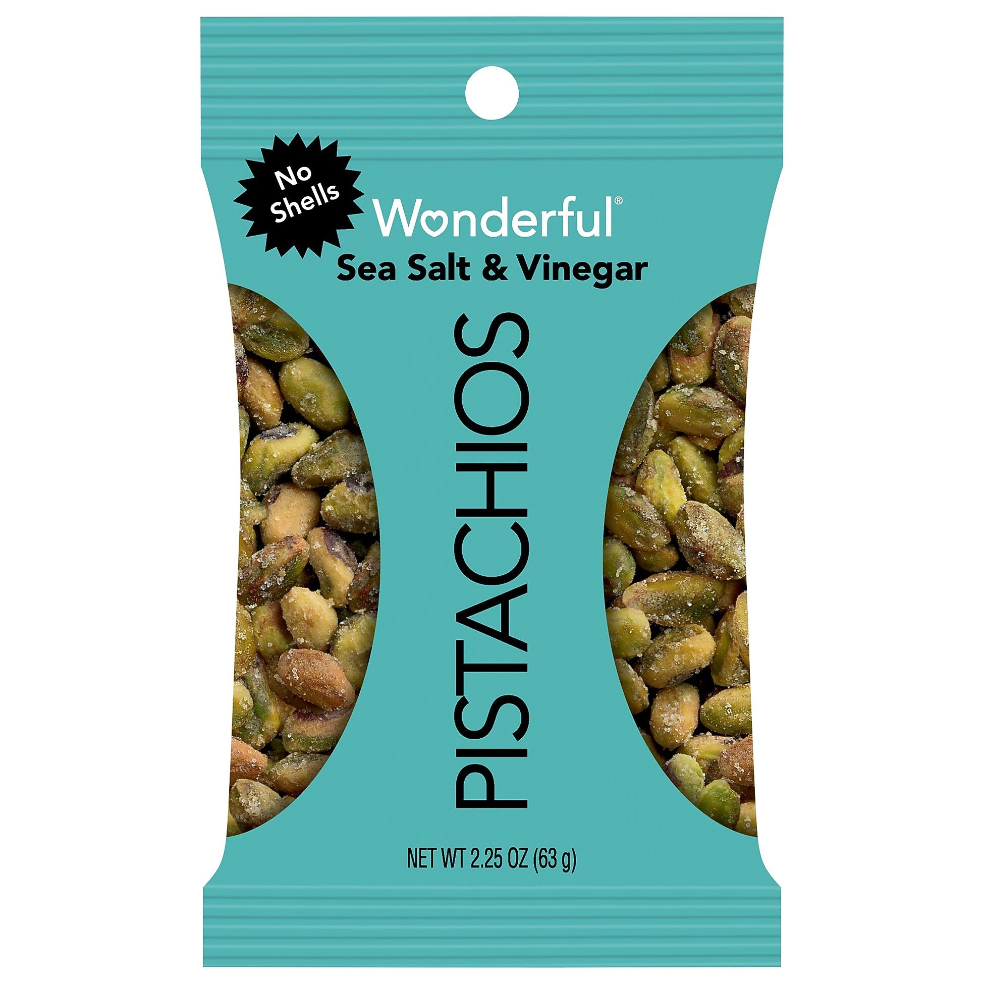 Wonderful Pistachios Sea Salt & Vinegar, 2.25 oz., 8 Bags/Box (PAR70033)