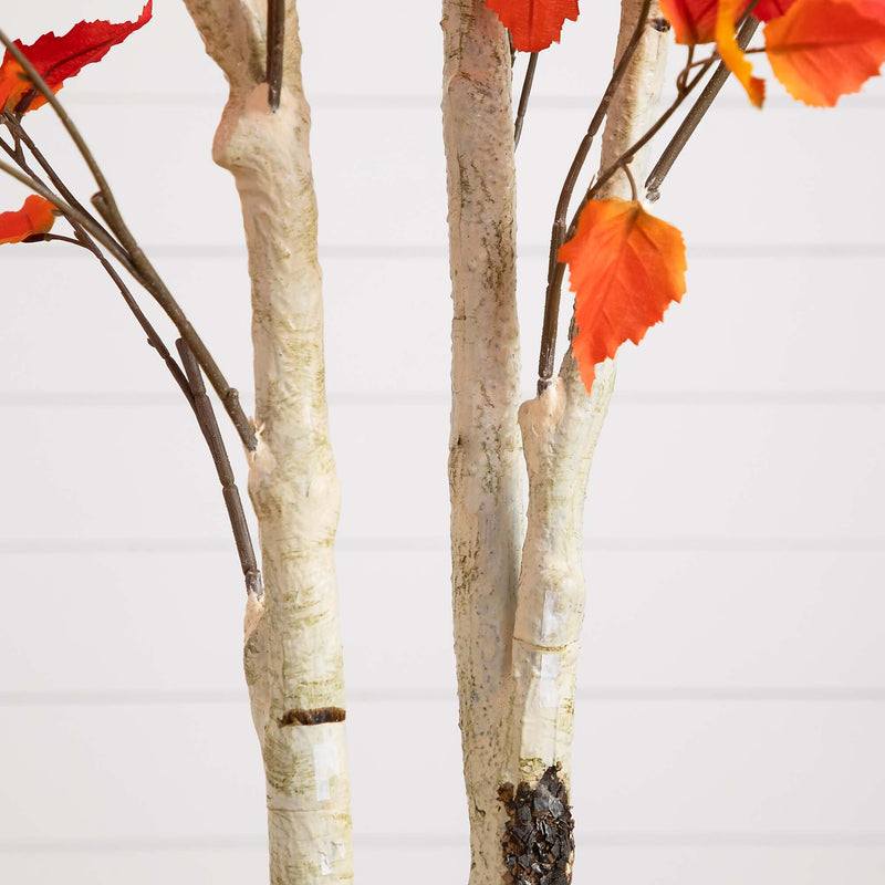 Nearly Natural 8' Autumn Birch Artificial Fall Tree (T4805)