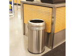 HLS Commercial Stainless Steel Trash Can with Open Lid, 13-Gallon, Silver (HLS13STR)