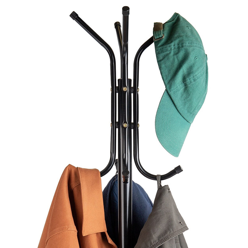 Mind Reader Freestanding Coat Rack, Multi-Hook Organizer, Black, Metal (CRACK11-BLK)