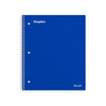 Staples Premium Poly 3-Subject Notebook, 8.5" x 11", College Ruled, 150 Sheets, Blue (ST58314)
