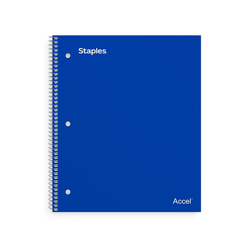 Staples Premium Poly 3-Subject Notebook, 8.5" x 11", College Ruled, 150 Sheets, Blue (ST58314)