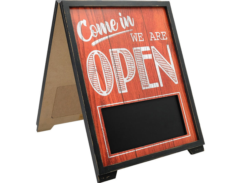 Excello Global Products Open/Closed Outdoor A-Frame Sidewalk Sign, 13" x 17", Multicolor (EGP-HD-0209)
