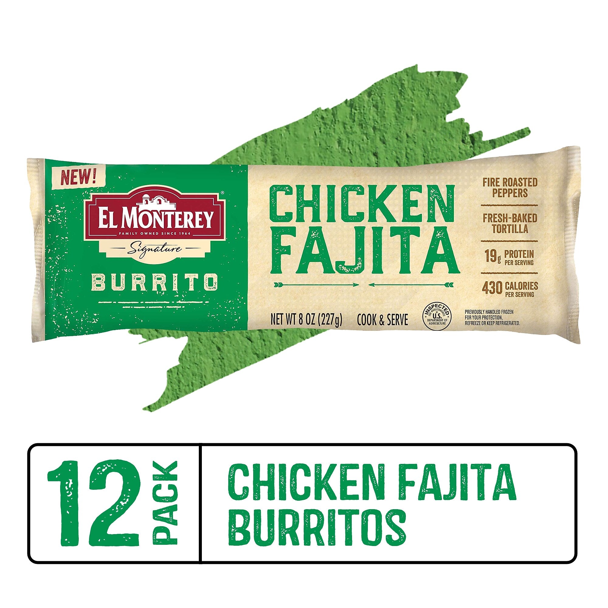El Monterey Chicken Fajita Burrito, 8 oz, 12/Pack (220-02480)