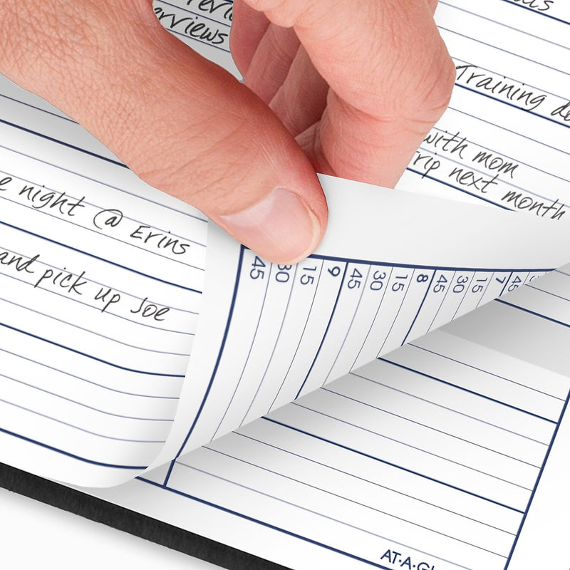 2026 AT-A-GLANCE DayMinder 8" x 11" Weekly Appointment Book, Faux Leather Cover, Black (G520-00-26)