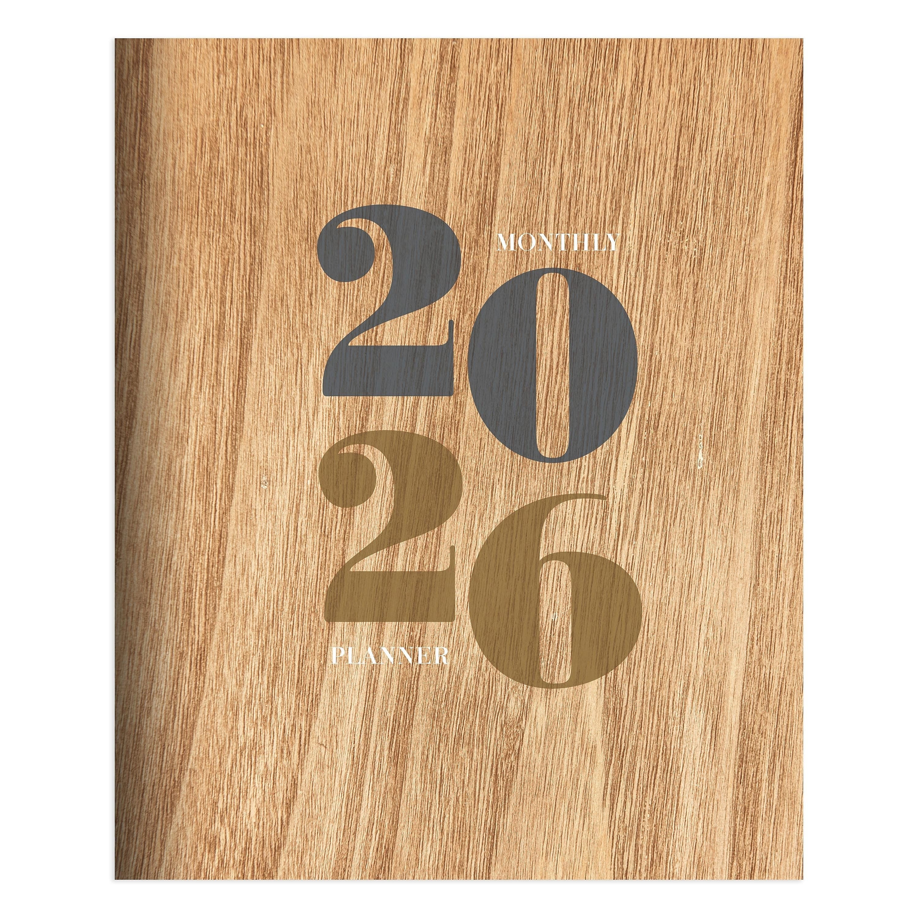 2026 TF Publishing Washed Oak 9" x 11" Monthly, Paperboard Cover, Multicolored (26-4710)
