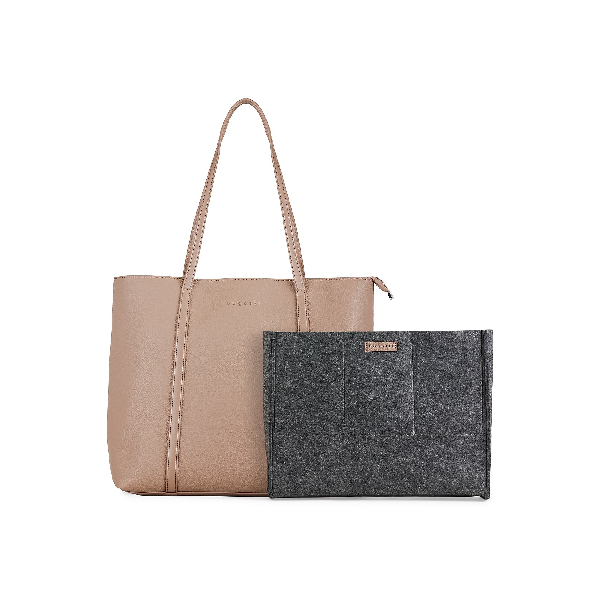 Bugatti Pure Vegan Leather Business Tote, Taupe (LBG5054BU-TAUPE)