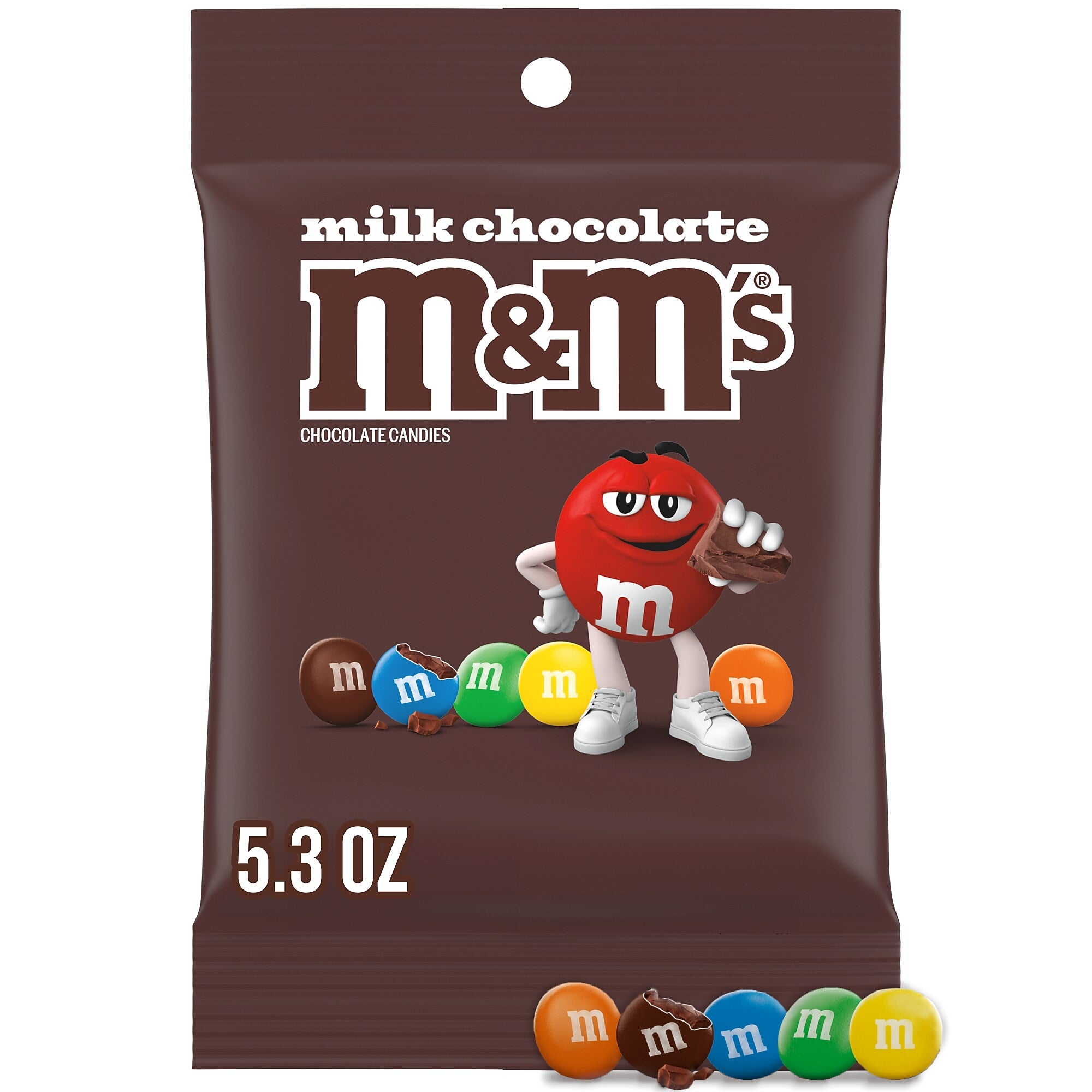 M&M'S Milk Chocolate Candy, 5.3 oz. Bag, 12/Pack (MMM01731)