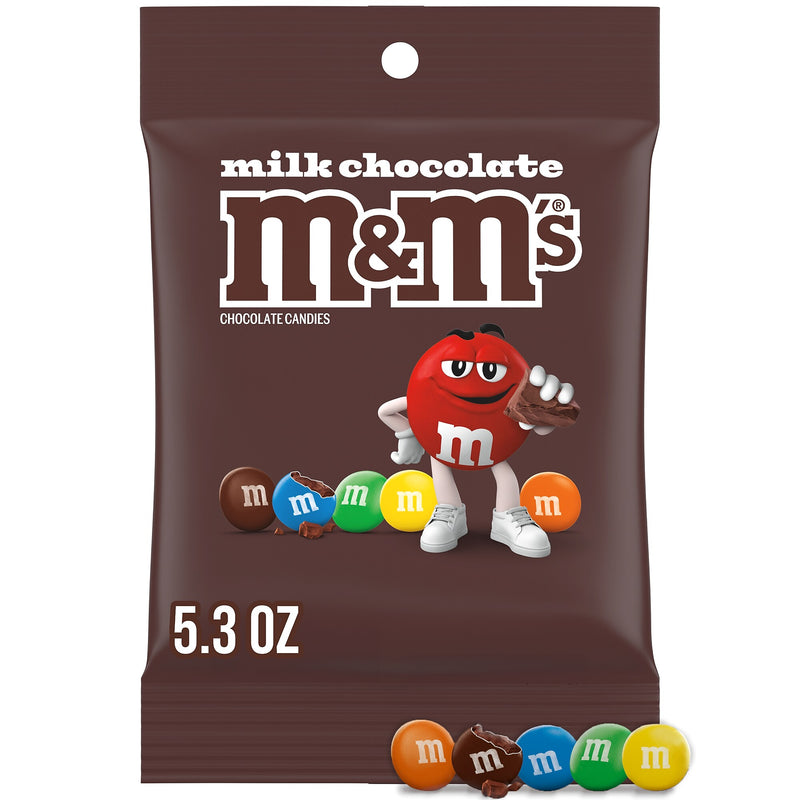 M&M'S Milk Chocolate Candy, 5.3 oz. Bag, 12/Pack (MMM01731)