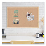 U Brands Cork Bulletin Board, 47 x 35, Tan Surface, Birch Wood Frame (UBR003U0001)