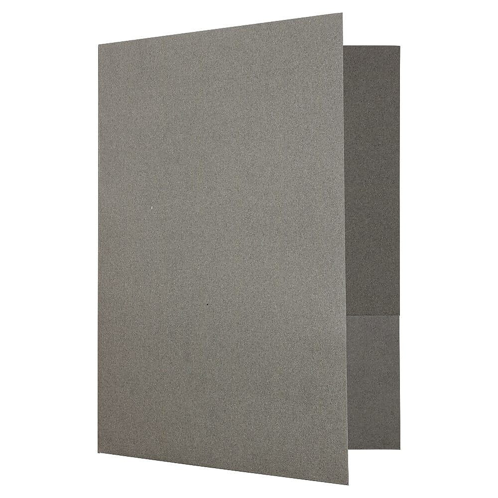 JAM Paper Two-Pocket Linen 2 Pocket Cardstock Presentation Folder, Gray, 25/Pack (386LGYA)