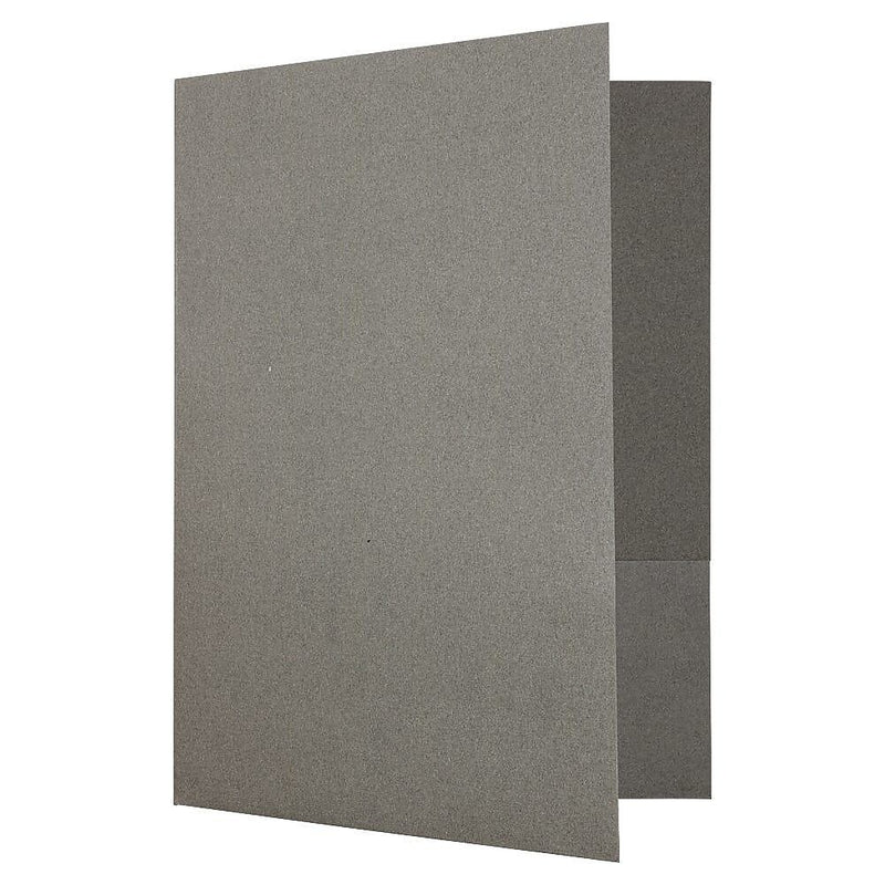 JAM Paper Two-Pocket Linen 2 Pocket Cardstock Presentation Folder, Gray, 25/Pack (386LGYA)