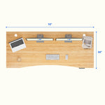FlexiSpot E7COMMERCIAL 72''W Electric Adjustable Bamboo Standing Desk, Bamboo/White (E7WCOMCR7230LBZB)