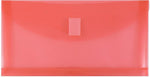 JAM Paper Premium Plastic Filing Envelope with Hook & Loop Closure, Red, 3/Pack (921V1REX3)