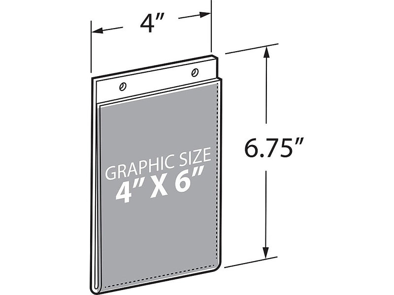 Azar Sign Holder, 4" x 6.75", Vertical, Wall Mounted, Clear, Acrylic, 10/Pack (162732)