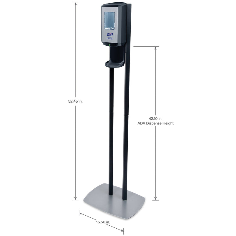 PURELL CS6 Automatic Floor Stand Hand Sanitizer Dispenser, Black/Chrome (7416-DS)