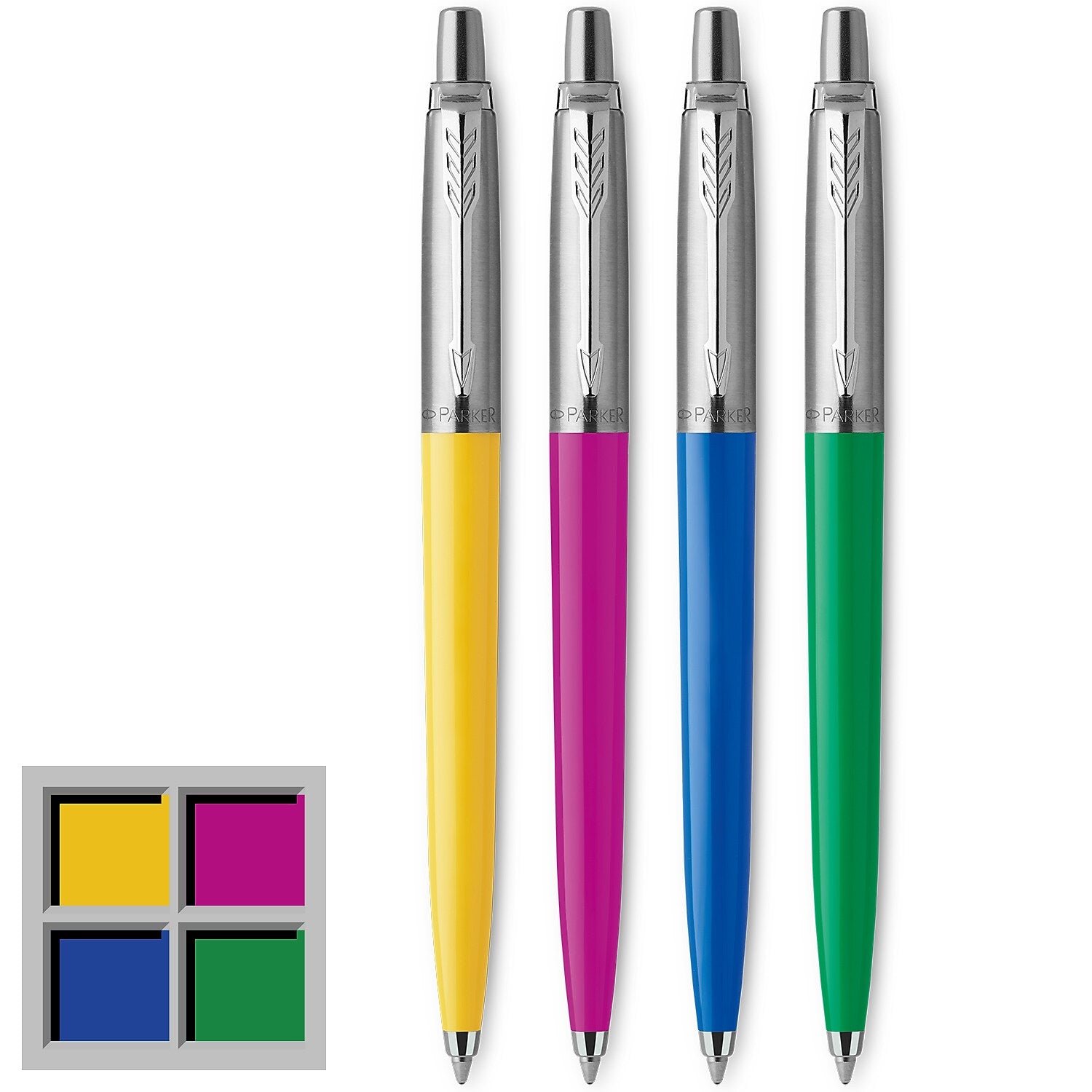 Parker Jotter Originals Ballpoint Pen, Medium Point, Black Ink, 4/Pack (2084405)