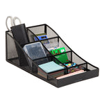 Mind Reader 7-Compartment Metal Countertop Organizer, Black (COMP7MESH-BLK)