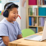 Logitech Zone Learn USB-A Stereo Computer Headset, Blue/Orange (981-001378)