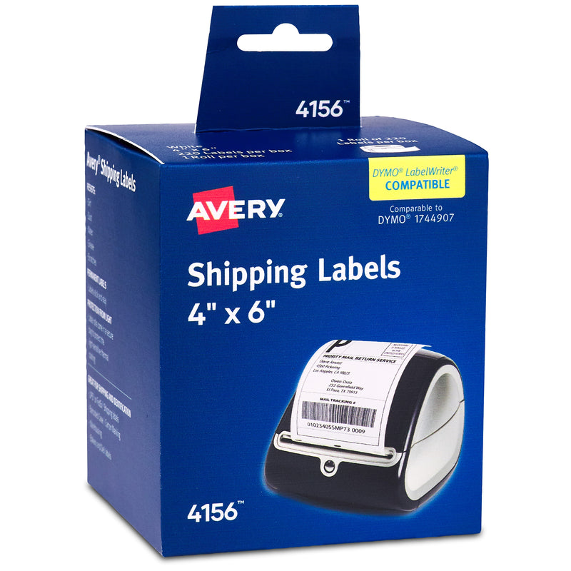 Avery Thermal Shipping Labels, 4" x 6", Matte White, 220 Labels/Roll (4156)